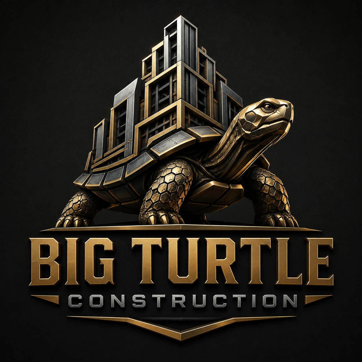 White Big Turtle Construction logo